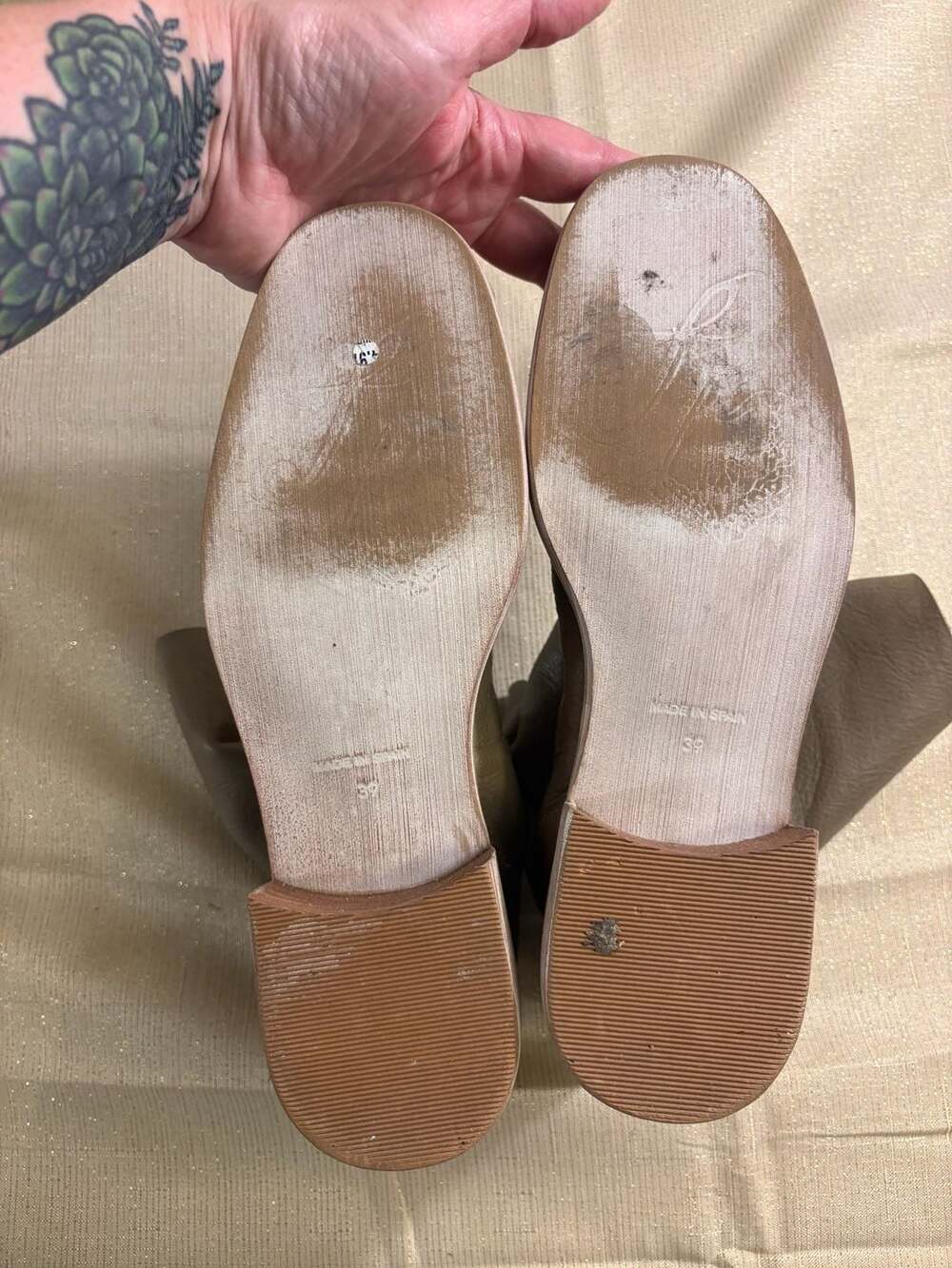 Free People Sutton Tight Slouch Boots Taupe Leather - Picture 9 of 11